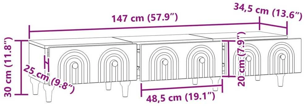 TV staliukas Televizoriaus spintelė Itin blizgi balta 147 x 34,5 x 30 cm