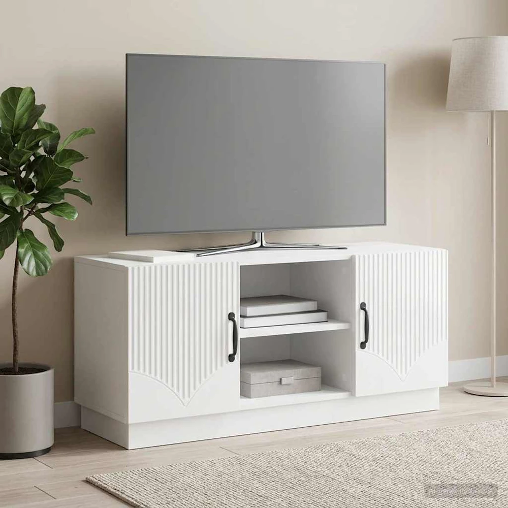 Televizoriaus spintelė 102 x 34,5 x 47 cm Itin blizgi balta