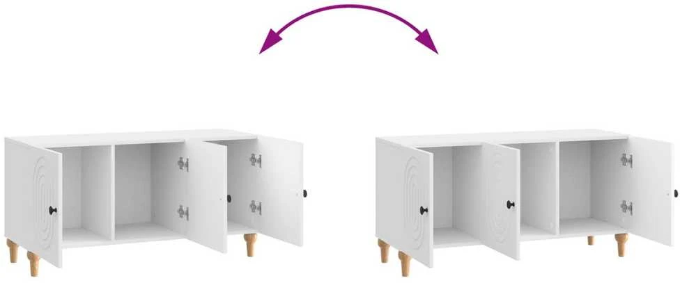 TV staliukas Televizoriaus spintelė 99 x 34,5 x 50 cm Itin blizgi balta