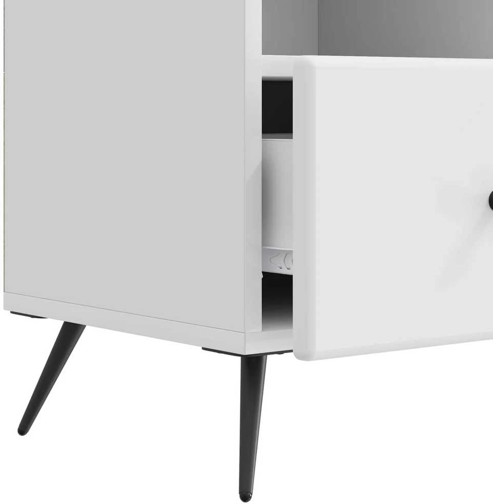 TV staliukas Televizoriaus spintelė Itin blizgi balta 102 x 34,5 x 50 cm
