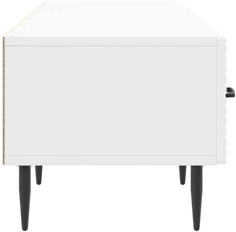 TV staliukas Televizoriaus spintelė Itin blizgi balta 147 x 34,5 x 30 cm