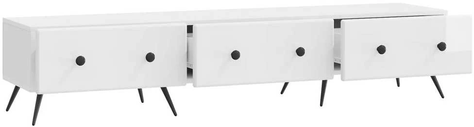 TV staliukas Televizoriaus spintelė Itin blizgi balta 147 x 34,5 x 30 cm