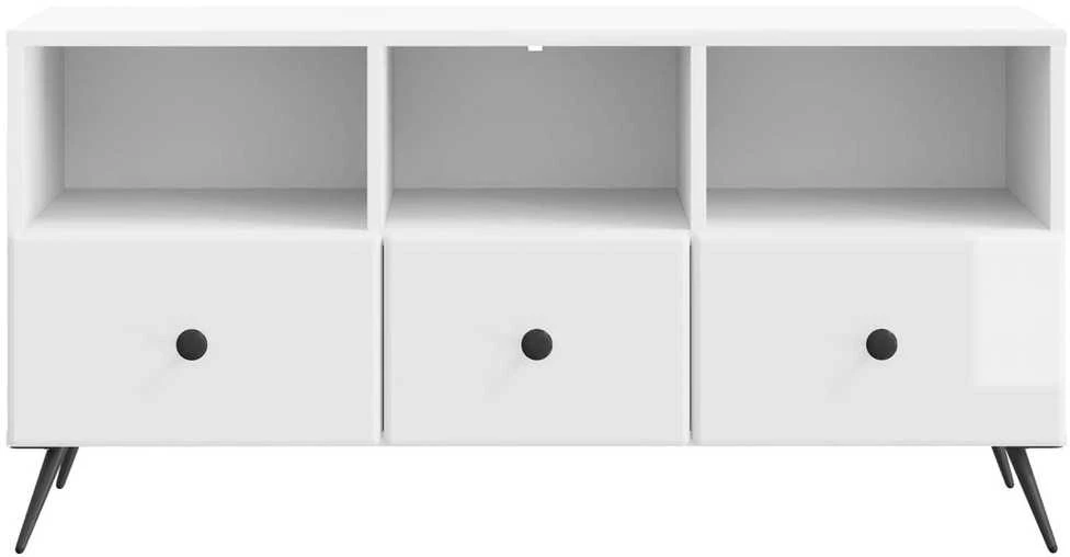 TV staliukas Televizoriaus spintelė Itin blizgi balta 102 x 34,5 x 50 cm