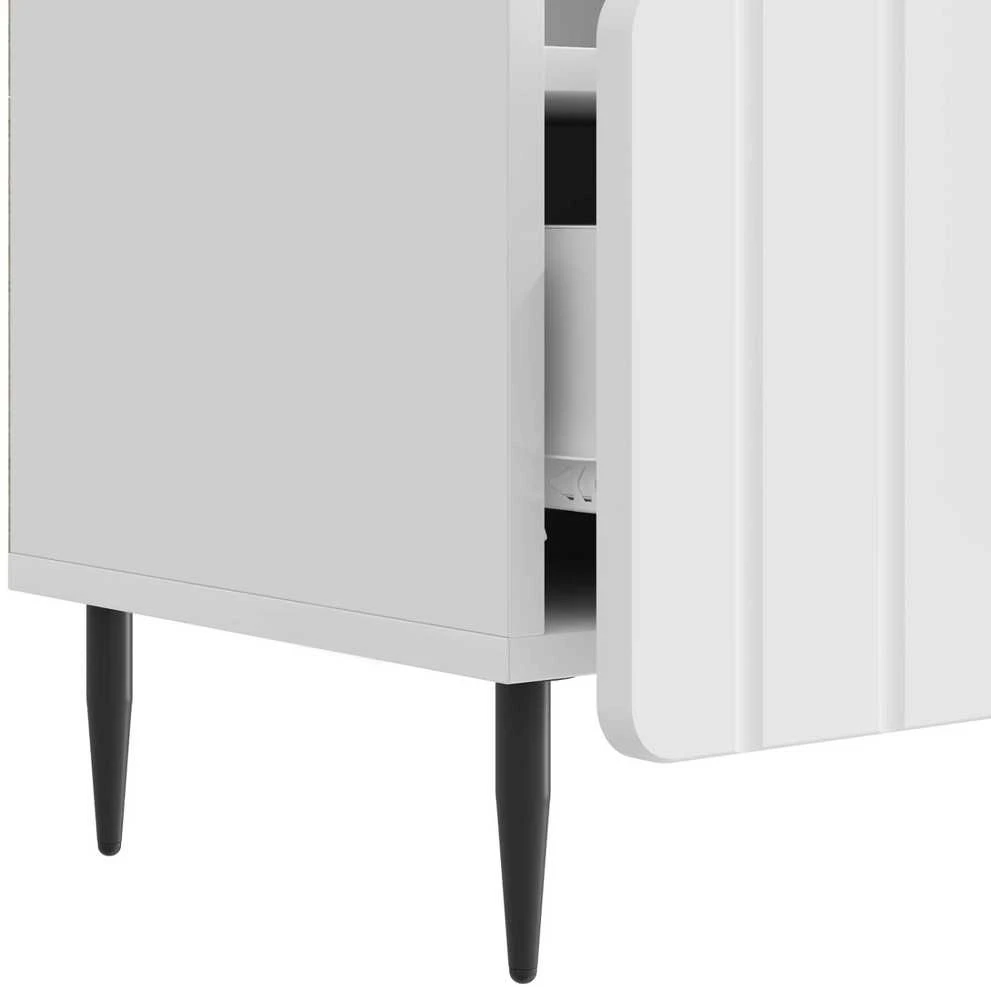 TV staliukas Televizoriaus spintelė Itin blizgi balta 102 x 34,5 x 50 cm