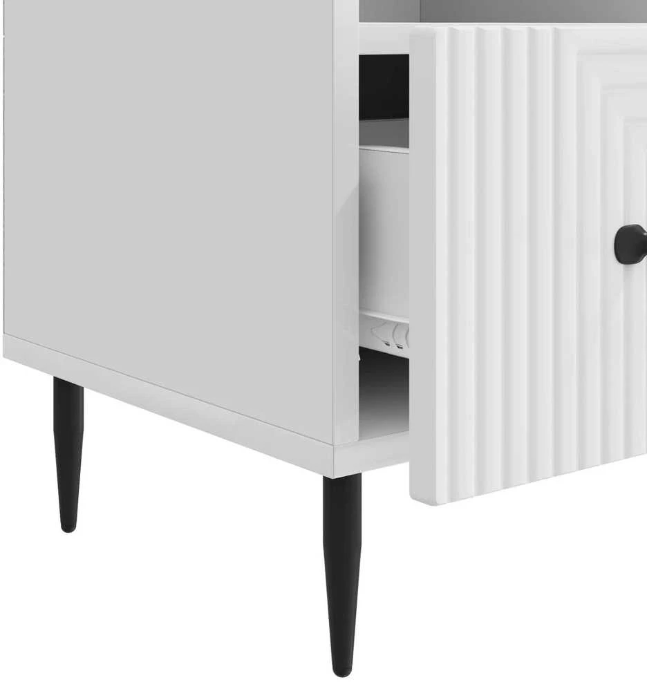 TV staliukas Televizoriaus spintelė Itin blizgi balta 102 x 34,5 x 50 cm