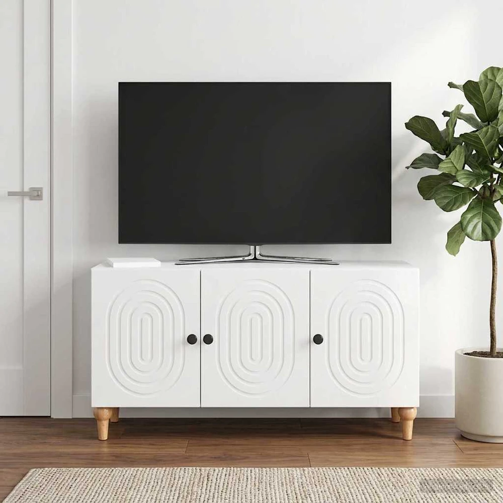TV staliukas Televizoriaus spintelė 99 x 34,5 x 50 cm Itin blizgi balta