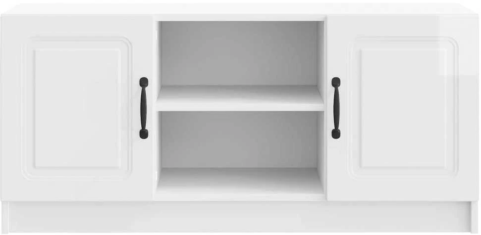 TV staliukas Televizoriaus spintelė Itin blizgi balta 102 x 34,5 x 47 cm