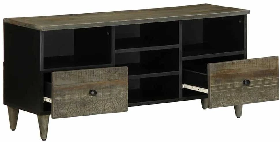 TV staliukas Televizoriaus spintelė, juoda, 100x33x46cm, mango masyvas