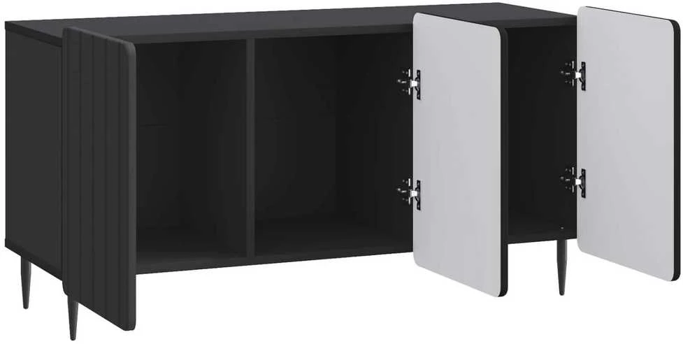 TV staliukas Televizoriaus spintelė 99 x 34,5 x 52 cm Juoda Apdirbta mediena