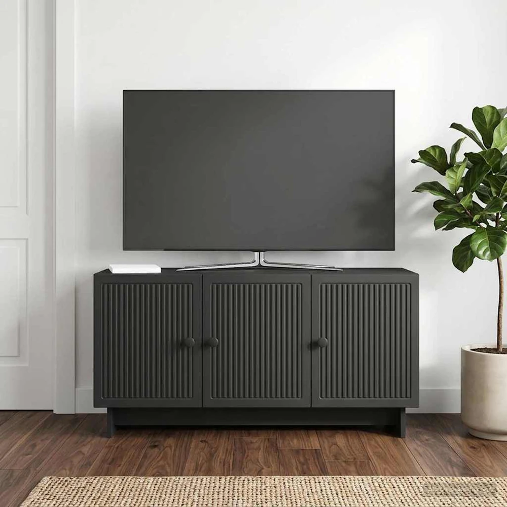 TV staliukas Televizoriaus spintelė 99 x 34,5 x 50 cm Juoda Apdirbta mediena