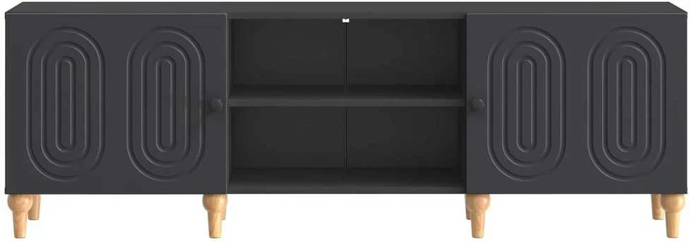 TV staliukas Televizoriaus spintelė 150 x 31 x 50 cm Juoda Apdirbta mediena
