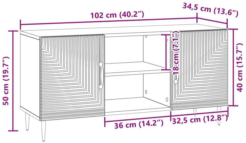 TV staliukas Televizoriaus spintelė Juoda 102 x 34,5 x 50 cm
