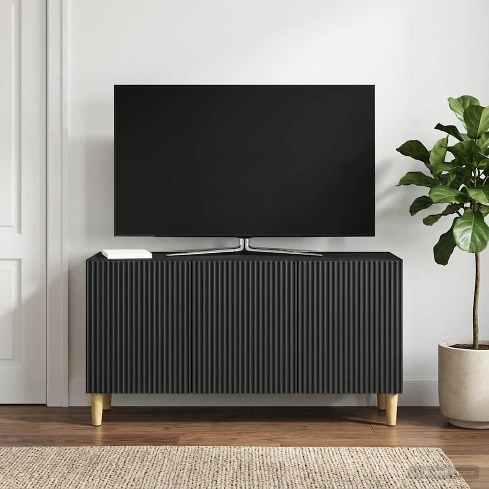 TV staliukas Televizoriaus spintelė 99 x 34,5 x 50 cm Juoda Apdirbta mediena