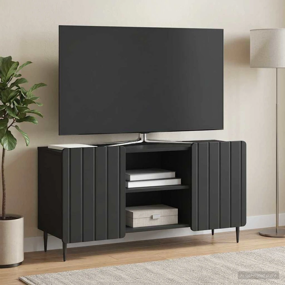 TV staliukas Televizoriaus spintelė 102 x 34,5 x 52 cm Juoda