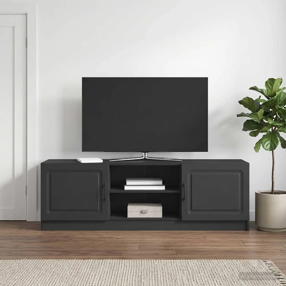 TV staliukas Televizoriaus spintelė Juoda 150 x 31 x 47 cm Apdirbta mediena