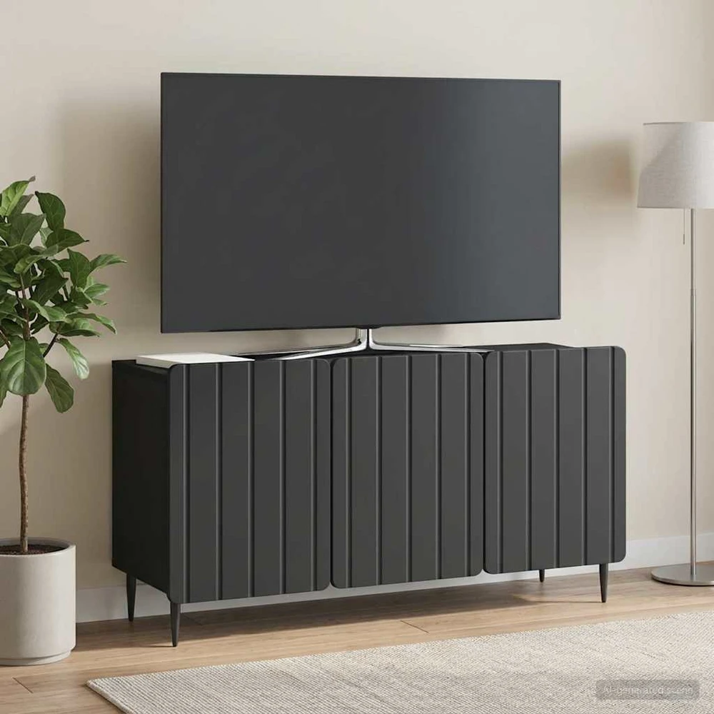 TV staliukas Televizoriaus spintelė 99 x 34,5 x 52 cm Juoda Apdirbta mediena