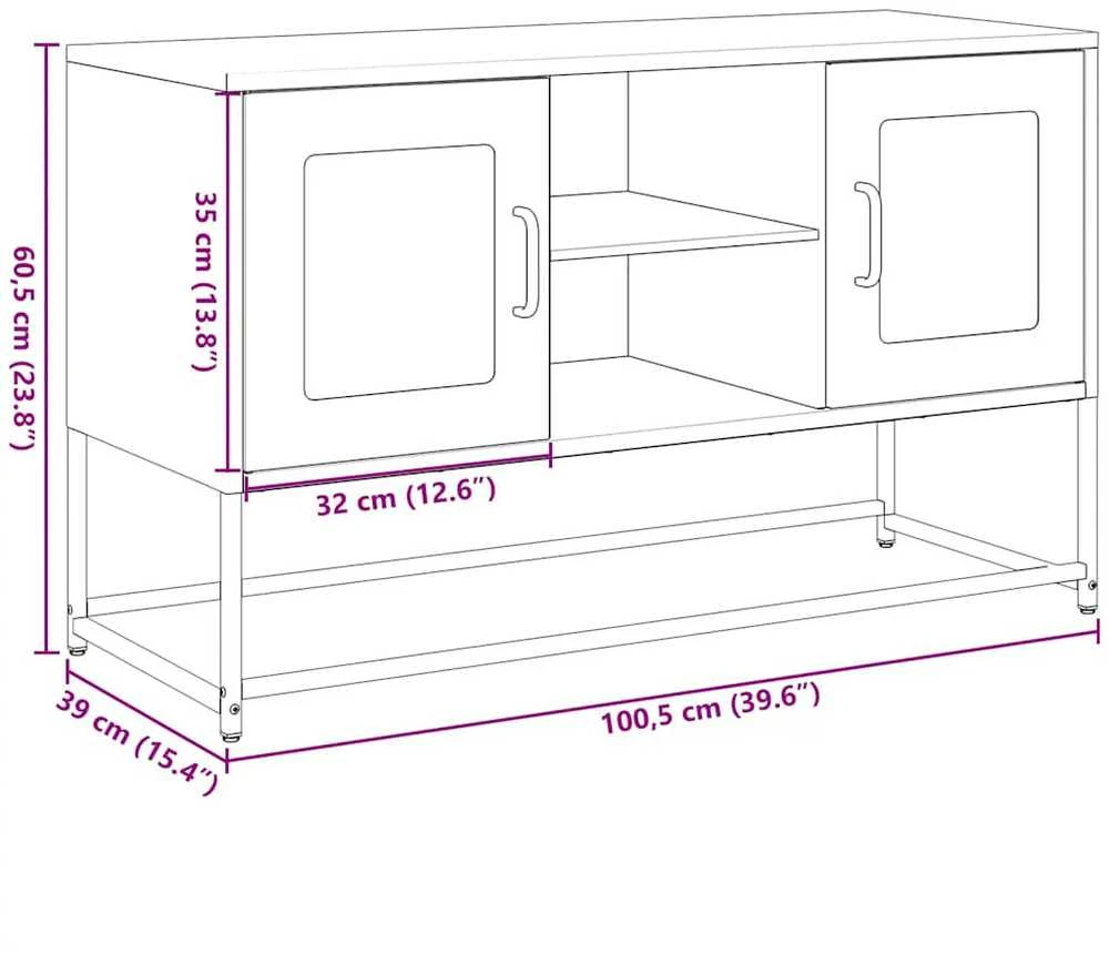 TV staliukas Televizoriaus spintelė, juoda, 100,5x39x60,5cm, plienas