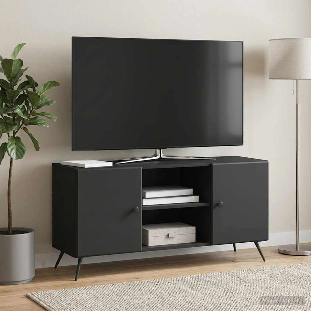 TV staliukas Televizoriaus spintelė 102 x 34,5 x 50 cm Juoda