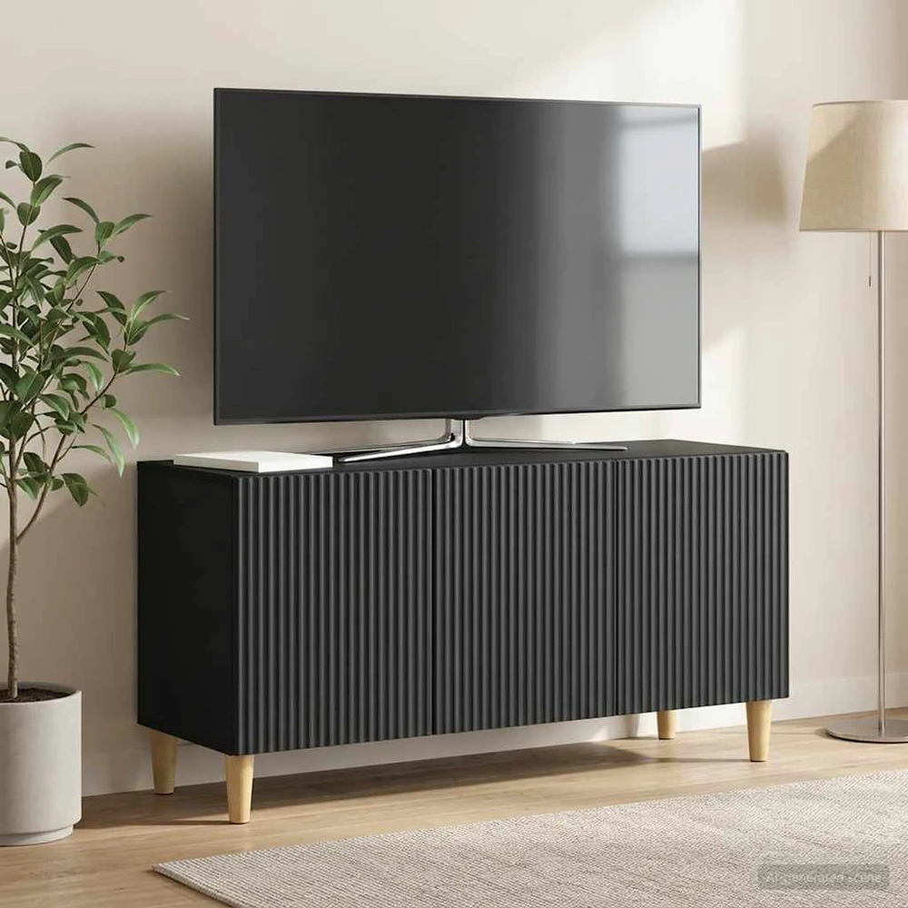 TV staliukas Televizoriaus spintelė 99 x 34,5 x 50 cm Juoda Apdirbta mediena
