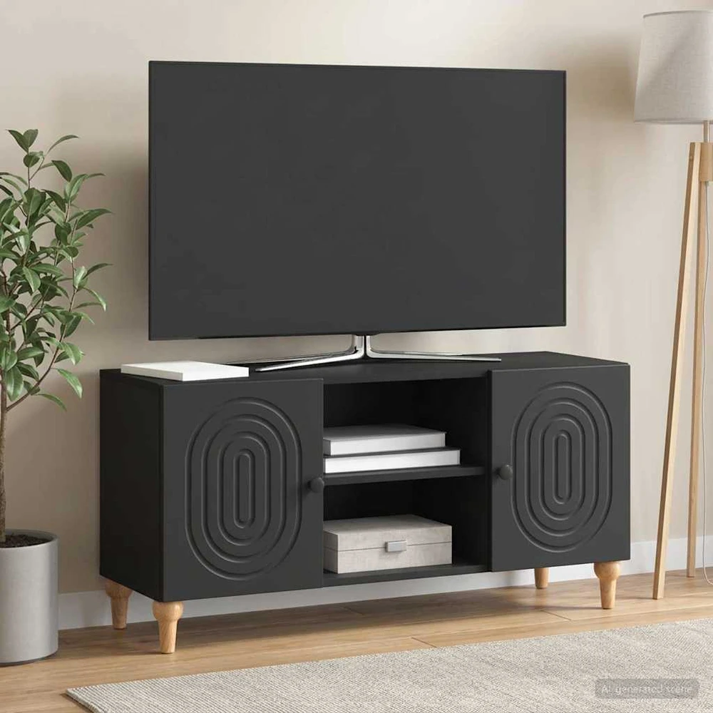 TV staliukas Televizoriaus spintelė Juoda 102 x 34,5 x 50 cm