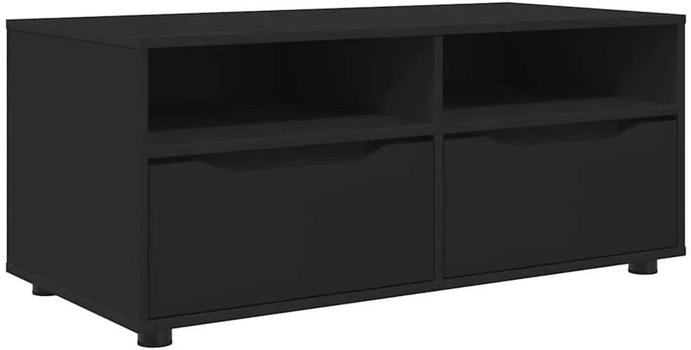 TV staliukas Televizoriaus spintelė 100 x 48 x 43 cm Juoda Apdirbta mediena