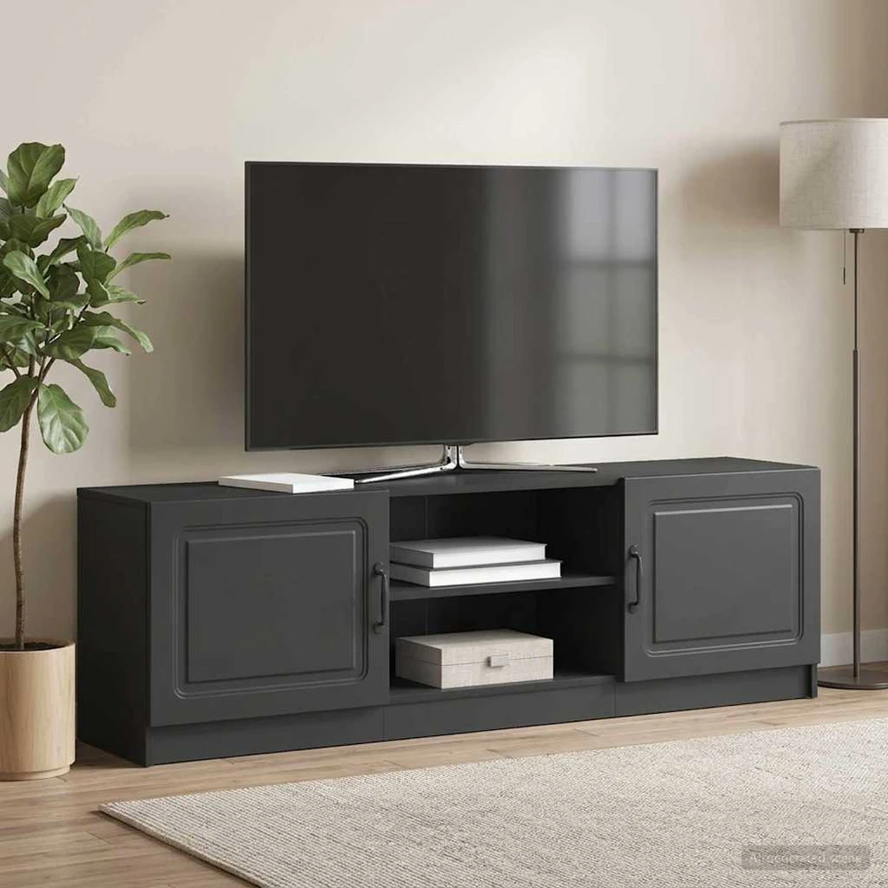 TV staliukas Televizoriaus spintelė Juoda 150 x 31 x 47 cm Apdirbta mediena