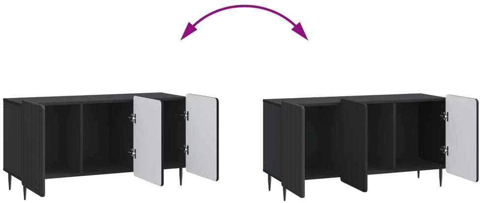 TV staliukas Televizoriaus spintelė 99 x 34,5 x 52 cm Juoda Apdirbta mediena