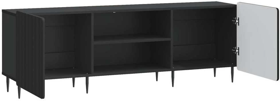 TV staliukas Televizoriaus spintelė Juoda 150 x 31 x 52 cm Apdirbta mediena