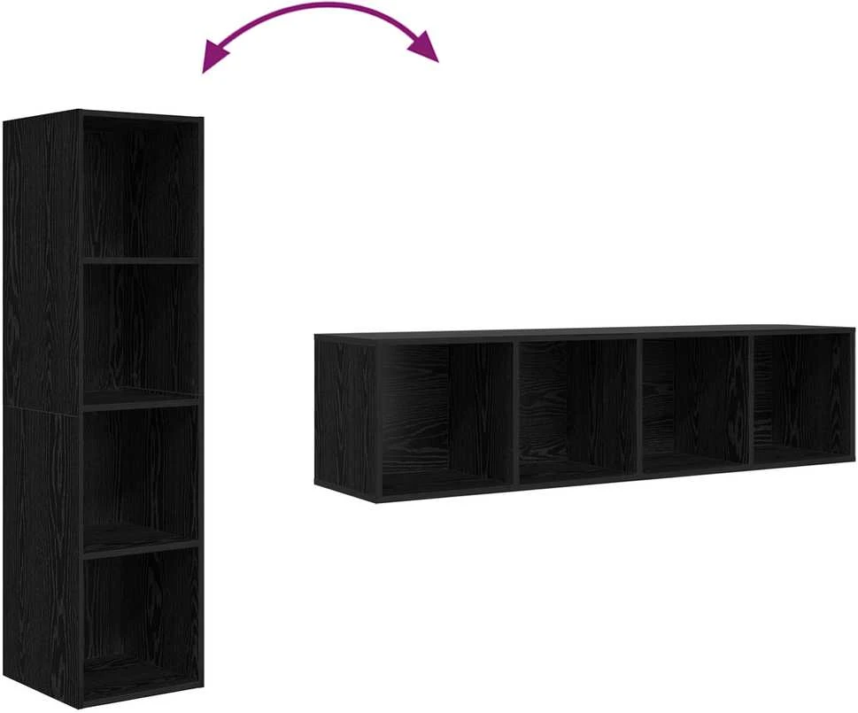 TV staliukas TV spintelių komplektas 37 x 37 x 142,5 cm Juodas ąžuolas