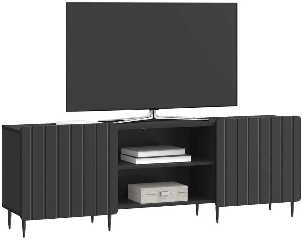 TV staliukas Televizoriaus spintelė Juoda 150 x 31 x 52 cm Apdirbta mediena