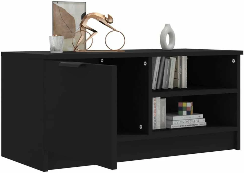 TV staliukas Televizoriaus spintelė, juoda, 80x35x36,5cm, apdirbta mediena