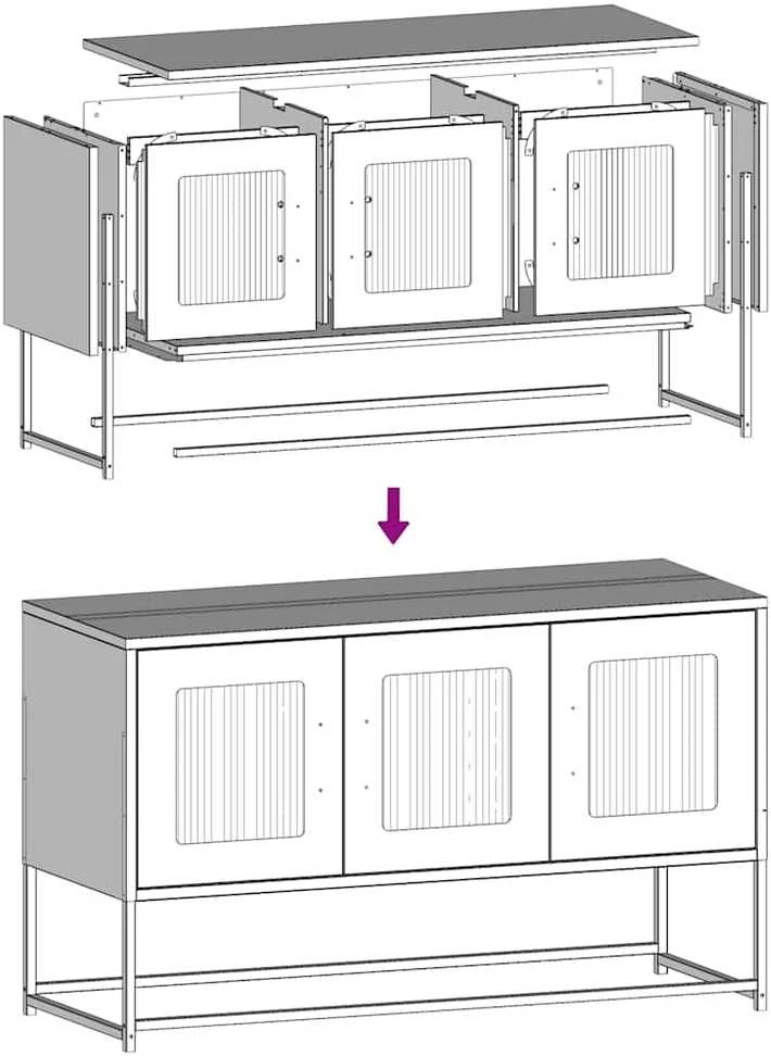 TV staliukas Televizoriaus spintelė, juoda, 100,5x39x60,5 cm, plienas