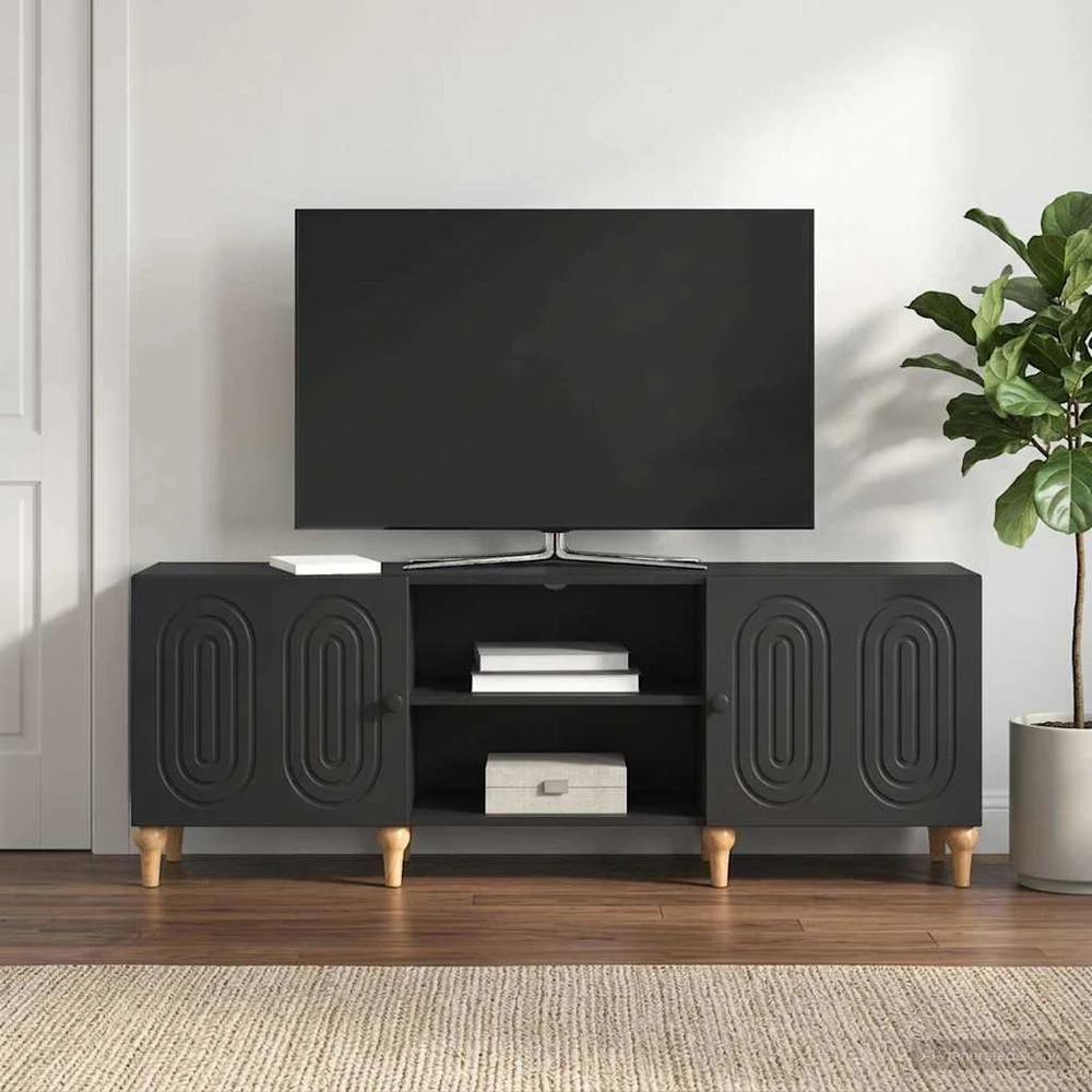 TV staliukas Televizoriaus spintelė 150 x 31 x 50 cm Juoda Apdirbta mediena