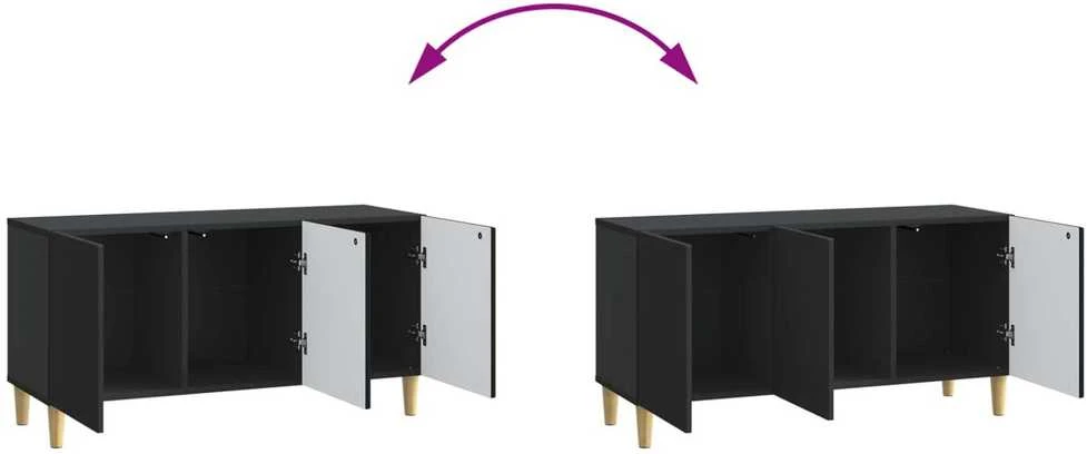 TV staliukas Televizoriaus spintelė 99 x 34,5 x 50 cm Juoda Apdirbta mediena