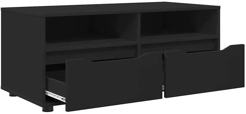 TV staliukas Televizoriaus spintelė 100 x 48 x 43 cm Juoda Apdirbta mediena