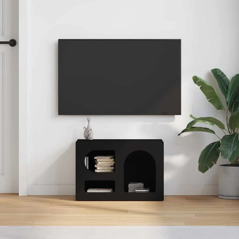 TV staliukas Televizoriaus spintelė ELST 60 x 35 x 40 cm Juoda
