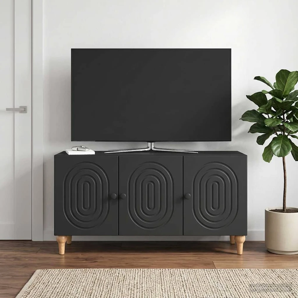 TV staliukas Televizoriaus spintelė 99 x 34,5 x 50 cm Juoda Apdirbta mediena