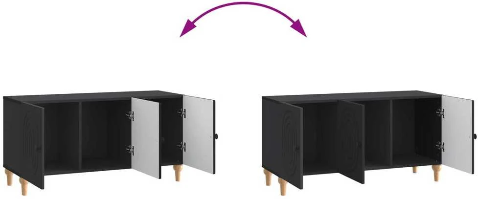 TV staliukas Televizoriaus spintelė 99 x 34,5 x 50 cm Juoda Apdirbta mediena