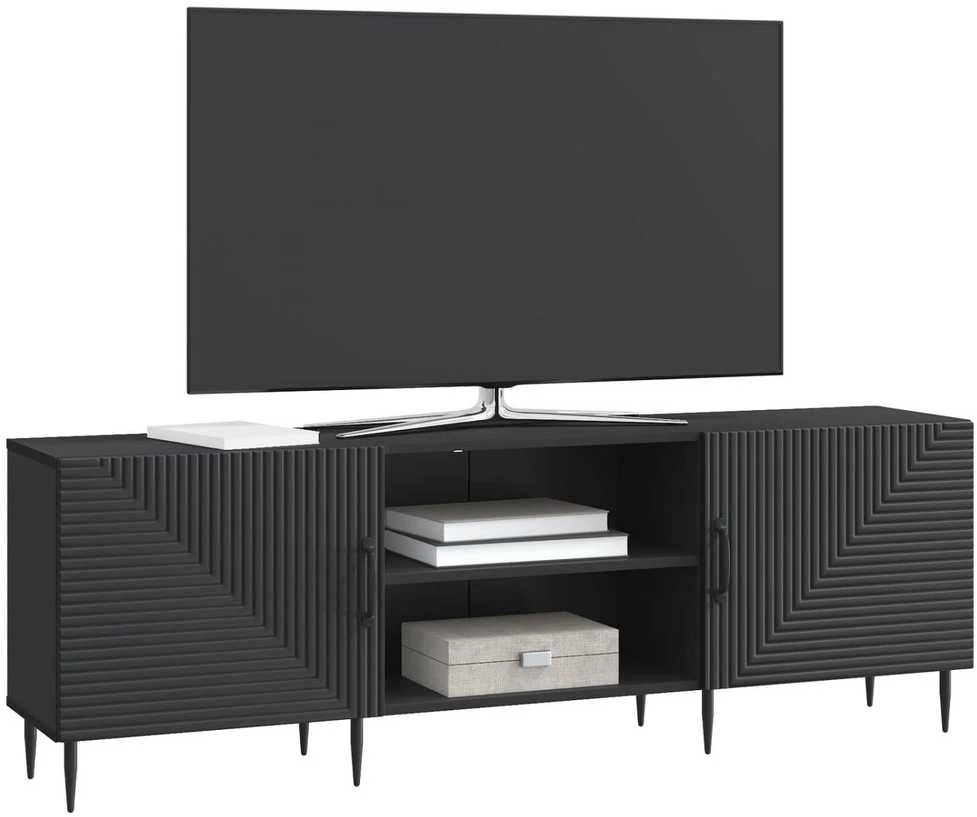 TV staliukas Televizoriaus spintelė 150 x 31 x 50 cm Juoda Apdirbta mediena