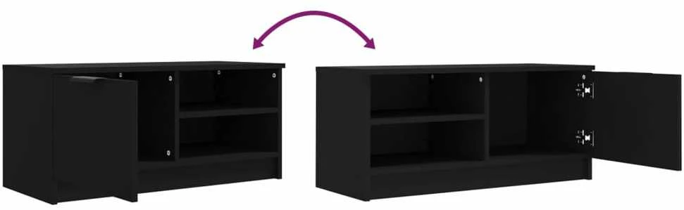 TV staliukas Televizoriaus spintelė, juoda, 80x35x36,5cm, apdirbta mediena