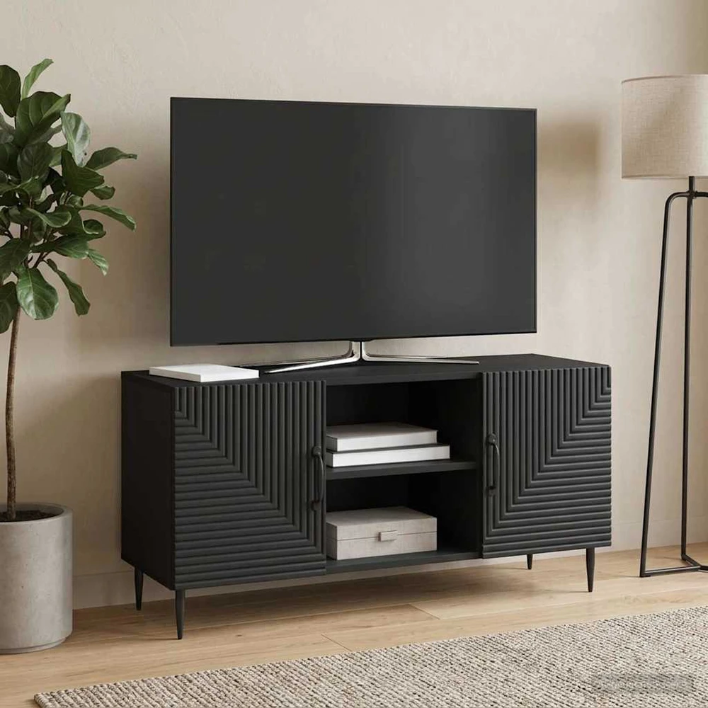 TV staliukas Televizoriaus spintelė Juoda 102 x 34,5 x 50 cm