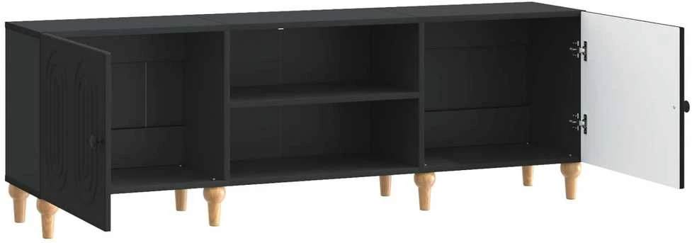 TV staliukas Televizoriaus spintelė 150 x 31 x 50 cm Juoda Apdirbta mediena