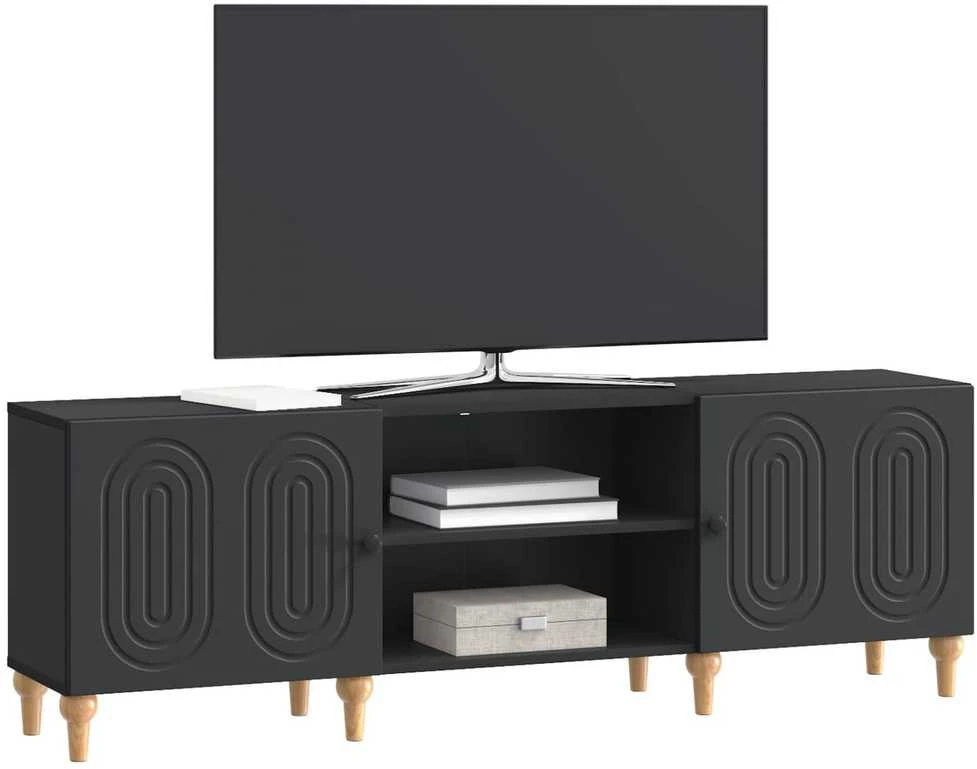 TV staliukas Televizoriaus spintelė 150 x 31 x 50 cm Juoda Apdirbta mediena