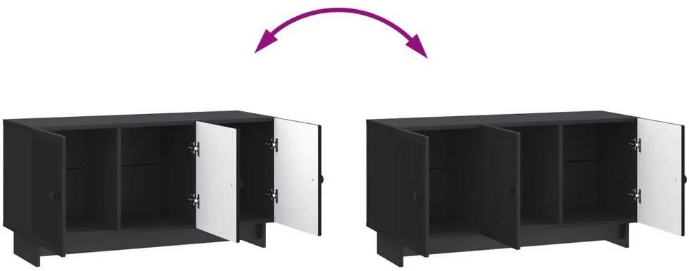 TV staliukas Televizoriaus spintelė 99 x 34,5 x 50 cm Juoda Apdirbta mediena