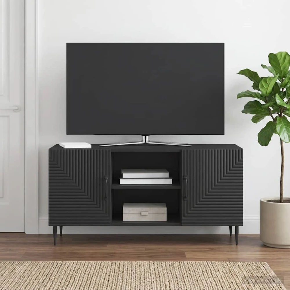 TV staliukas Televizoriaus spintelė Juoda 102 x 34,5 x 50 cm