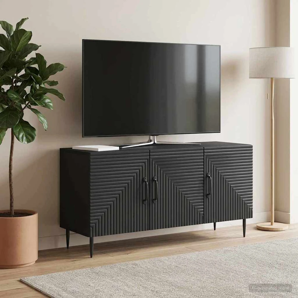 TV staliukas Televizoriaus spintelė Juoda 99 x 34,5 x 50 cm Apdirbta mediena