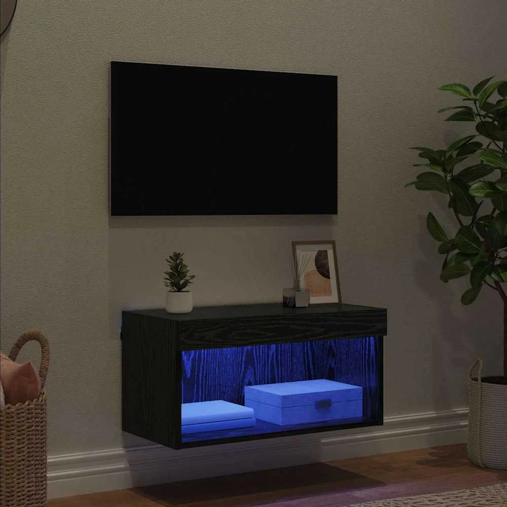 TV staliukas TV spintelių komplektas 60 x 30 x 30 cm Juodas ąžuolas