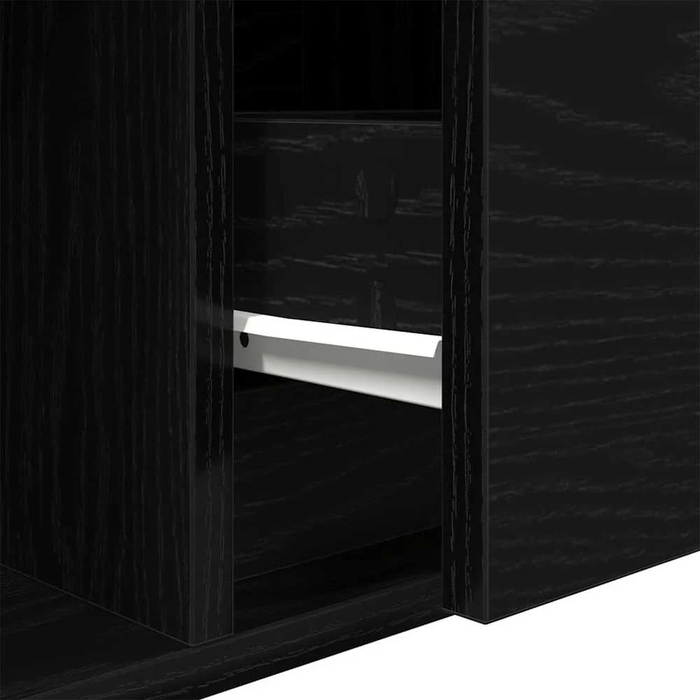 TV staliukas Televizoriaus spintelė, juodas ąžuolas, 80x31x25,5 cm, mediena