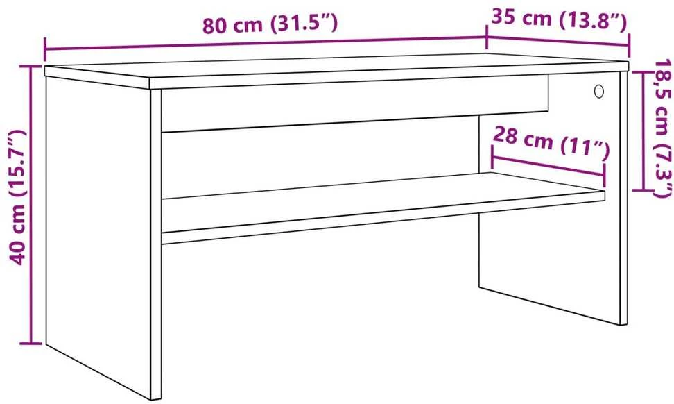TV staliukas Televizoriaus spintelė 80 x 35 x 40 cm Juodas ąžuolas