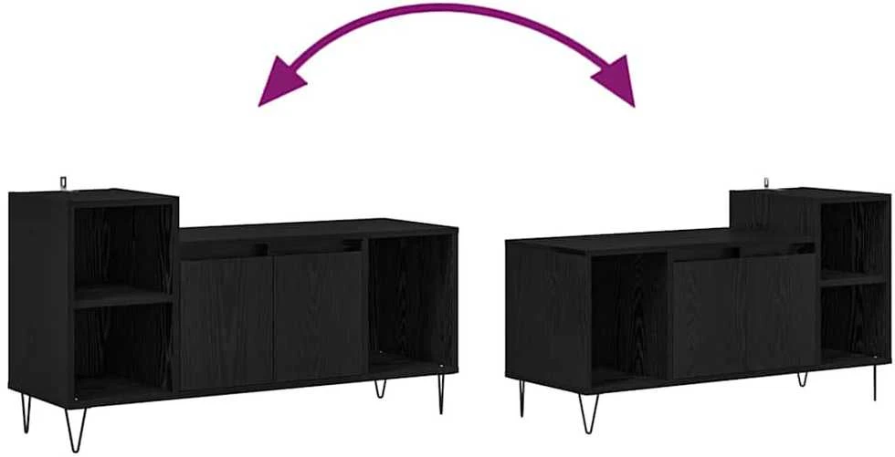 TV staliukas Televizoriaus spintelė 100 x 35 x 55 cm Juodas ąžuolas
